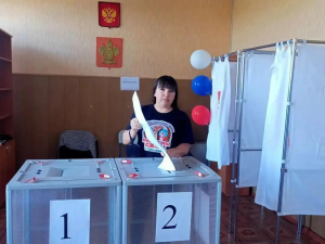 На выборы пришли участники волонтеров ой группы «Вместе мы - сила!»